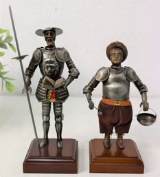 Two Armored And Clothed Figurines - Don Quixote And Sancho Panza