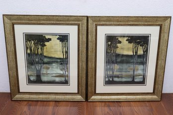 Nouveau Trees I And II By Goldberger Framed Wall Art, Paragon Picture Gallery