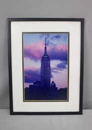 Matted And Framed Image Of Empire State Building At Sunset