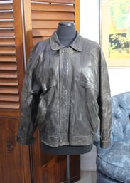 Vintage Men's Leather Jacket, Size 38