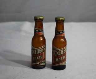 Vintage Gunther's Lager Beer Salt & Pepper Shaker Set