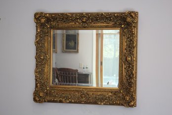 Beveled Baroque Style Decorative Gilt Mirror