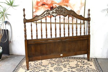 Full-Size Bed Frame By Aubbray & Co With Intricate Carvings