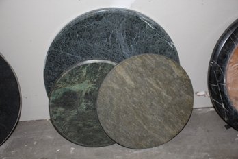 Two 13' Round Marble Top And One 34'
