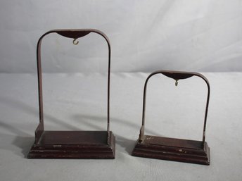 Pair Of Vintage Wooden Pocket Watch Stands