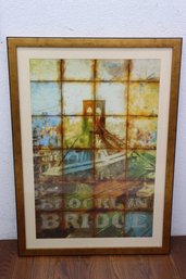 Stylized Brooklyn Bridge Color Print