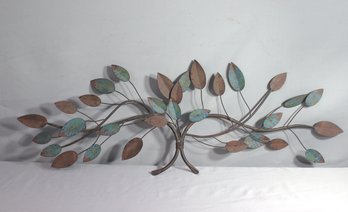 Tree Leaves  Patinated Metal Wall Sculpture