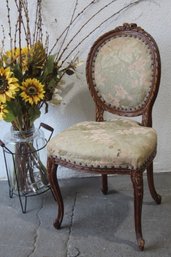Vintage French Louis XVI Style Medallion-back Side Chair