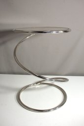 Vintage Mid Century Chrome & Smoked Glass Spring Table