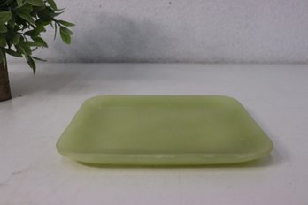 Jadeite Green Glass Square Plate