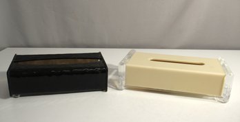 Two Vintage Acrylic Tissue Box Holder