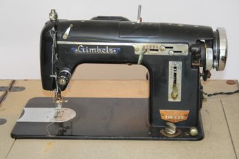 Vintage Gimbels Sewing Machine And Hideaway Sewing Table