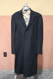 Rack D- Black Classic Men Luxury Collection Cashmere Coat Size Lg