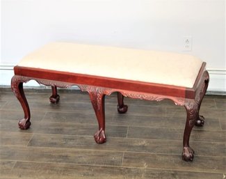 Ball And Claw Foot Upholstered Bench