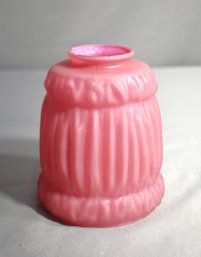 Antique Pink Satin Glass Lamp Shade With Pleated Design