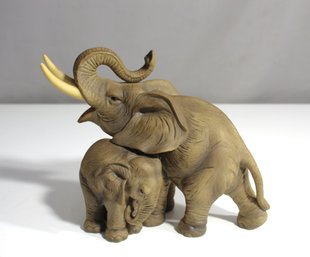 Andrea By Sadek Porcelain Elephant & Calf Figurine