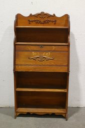 Vintage Slim Standing Writing Desk Shelf Unit