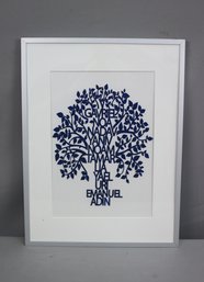 Framed Blue And White  Signature Family Tree Print