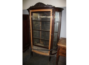 66.5'H Vintage Demilune Display Cabinet