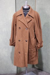 Rack D -  1970s Regency Cashmere Coat Brown Double Breasted Coat  Size 8