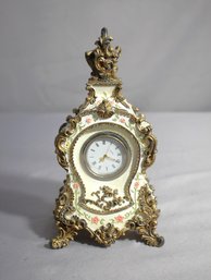 Antique Resin Gilt Tone Mantel Clock-(Untested )