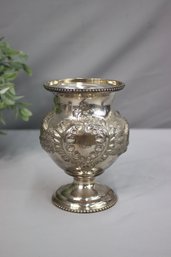 Handcrafted Silver -plated Vintage Small Vase