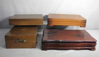 Quartet Of Vintage Flatware Storage Cases - A Collection Of Elegance And Charm