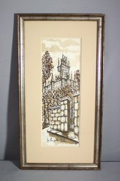 Lithograph  Les Ramparts Quebec, Signed And Dated '70