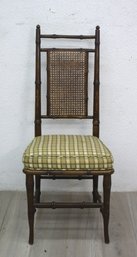 Vintage Faux Bamboo & Rattan Cane Back Dining Chair