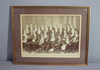 Framed Vintage Photograph Of International Banjo Sharing Orchestra In Support Of The Middle Part Society
