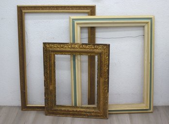 Group Lot Of Three  Vintage Highly Decorated And Decorative Frames