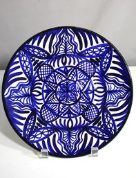 1960s Blue And White Majolica-Style Plate