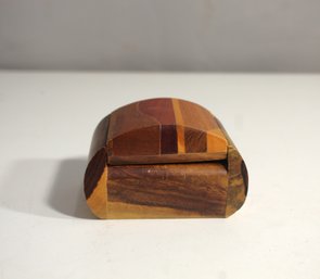 Handmade Wooden Inlay Trinket Box With Hinged Lid