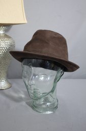 Vintage Brown Suede Impermeable Fedora Hat By Weatherproof  Size M