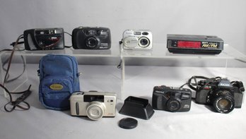 Group Lot Of Vintage Cameras And Electronics