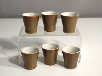 Set Of Six Minimalist Vintage Ceramic Cups