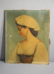 Vintage Print On Canvas After Wolfgang Boehm's The Italian Beauty
