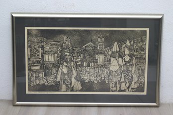 Limited Edition Artist Proof Engraving Print Bishops Of Assisi  Piencl Signed And Dated 1963