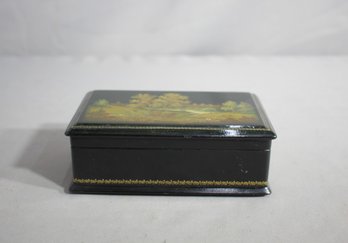 'Russian Lacquer Miniature Box  USSR Era Collectible'