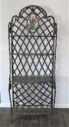 Wrought Iron Lattice Three Shelf Plant Stand.   Folding