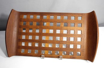 1960s Dansk Teak Wood Lattice Tray By Quistgaard JHQ Grid, Denmark  (18' X 9' )