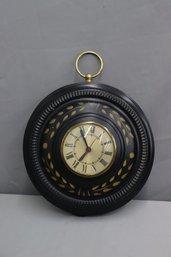 French Tole Electric Wall Clock