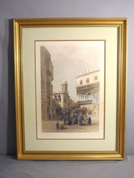 Framed Vintage David Roberts  'bazaar' Travel Litho Reproduction By F.G. Moon, London