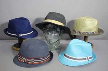Vibrant Selection Of Five Stylish Summer Hats- Range In Size