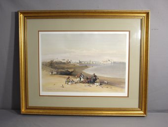 Elegant Frame On Vintage David Roberts  'sidon' Travel Litho Reproduction By F.G. Moon, London