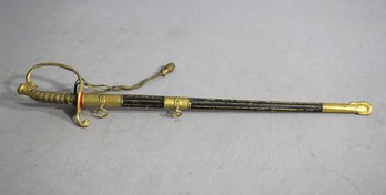 Elegant Miniature Brass Officer's Sword - Decorative Collectible'