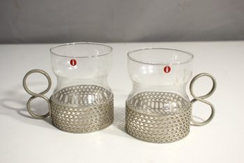 Vintage Tsaikka Tea Glasses By Iittala, Set Of 2, Designed By Timo Sarpaneva