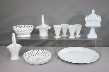 Assorted Lot Of Milk Glass