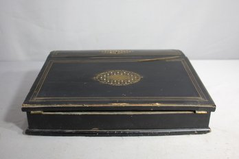 Antique Victorian Writing Slope With Ink Compartments