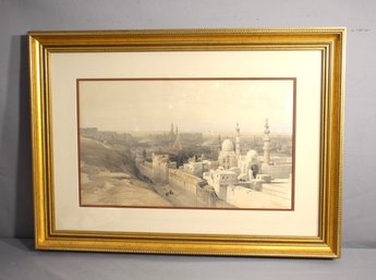 Framed Vintage Roberts/Haghe F.G. Moon, 'cairo Looking West' Travel Litho Reproduction